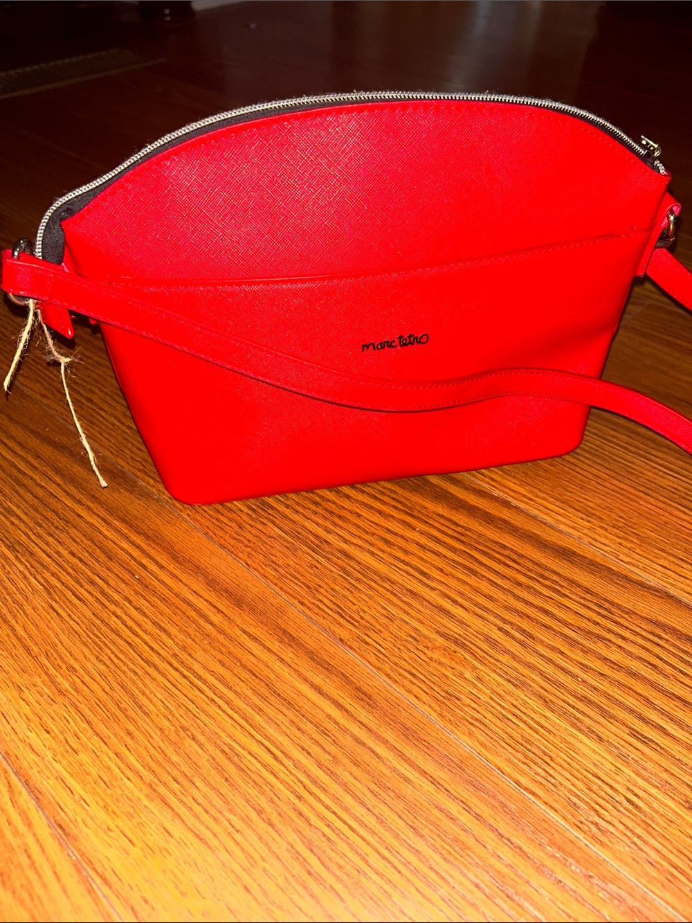 NWOT Marc Tetro Westie Cross Body Bold Red Striped Interior Flawless Adjustable - Picture 5 of 9